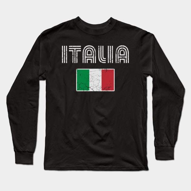 Retro Italia Flag Italian Italy Italia Long Sleeve T-Shirt by E